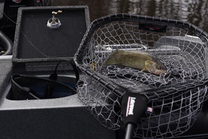 Save your boat from scratches and damages! Ultra-protection from scratching the boat gunnel Durable neoprene protects your boat and drains well Easily secures with Velco® over the yoke and pole of most nets. Built-in padding. Made in the USA by Lakewood Products Tackle Storage.