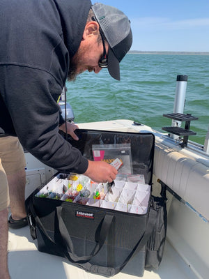 Lakewood Musky Medium Tackle Case for Musky/Pike and those larger baits. Also great for those larger swim baits! Floats when loaded! (when fully zipped) Made in the USA. Lifetime Warranty. Perfect fishing tackle storage solution!