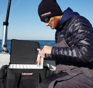 Fishing Tackle Case for Walleye/Bass Lures. Perfect storage for your crank baits! Floats when loaded! (when fully zipped) Made in the USA. Lifetime Warranty. Perfect fishing tackle storage solution!