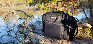 Lakewood Mini Magnum Tackle go-anywhere case for all types of fishing and for all seasons! Perfect for all species - walleye, bass, musky, salmon, and more! Holds four 3600 style boxes (NOT INCLUDED) Optional Zippered side pockets (NOT INCLUDED). Made in the USA. Lifetime Warranty.