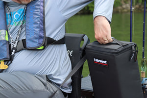 Keep those expensive swimbaits protected while in your boat, kayak, or shore! Perfect for the larger swimbaits and glide baits and will also accommodate the flutter spoons Handle on top for ease of getting in and out of the storage compartments and also perfect for attaching to backpack or kayak Mesh on the bottom to allow for air flow and drainage Separate compartments to hang baits with individual rods and clips.