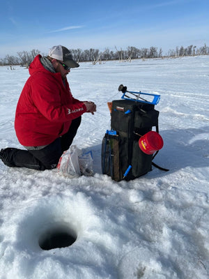 The Ice Pak from Lakewood Products accepts the largest tip-ups and is perfect for Ice Fishing. Gear pockets for tools also act as a third hand for restringing. Holds up to 5 rods on side of case. Can be used as a backpack. Made in the USA. Lifetime Warranty.