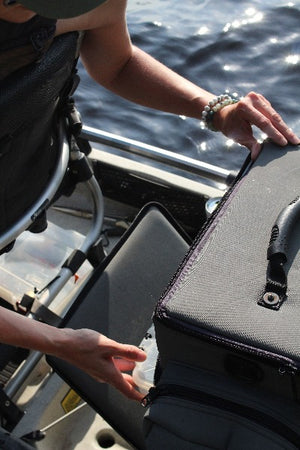 Lakewood Magnum Top Shelf Lakewood Tackle go-anywhere case for all types of fishing and for all seasons! Perfect for all species - walleye, bass, musky, salmon, and more! Holds six 3700 style boxes or three 3730 style storage boxes or mix and match (NOT INCLUDED) Optional Zippered side pockets (NOT INCLUDED). Made in the USA. Lifetime Warranty.