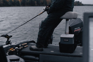 Lakewood Tackle Storage Solution for Musky/Pike goes right over your boat pedestal! Perfect for holding those larger bass swimbaits too! Easy/quick/convenient bait access. Made in the USA. Lifetime Warranty.