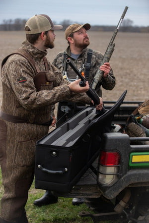 This Double Gun Case from Lakewood Products is an all-in-one complete gun case for your rifle or shotgun! Holds two rifles (scopes attached) securely so they won’t hit each other Convenient, top-loading, drop-in design. TSA Compliant. Significantly lighter than comparable double cases Includes wheels. Made in the USA. Lifetime Warranty.