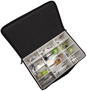 Lakewood Spinnerbait Deposit Box Large. Perfect storage for your spinnerbaits, buzzbaits, and more. Designed to fit in the compartments of your boat. Hanging storage allows spinnerbaits and buzzbaits to hang down without putting any added tension on the bait frame. Mesh Bottom to allow air flow for drying and to keep baits from rusting. Made in the USA.