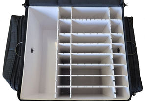 Smaller version of our popular Sidekick! Lure Saver™ hook slots (Patent Pending) to protect lures from loss or damage Removable/adjustable dividers for hanging lures/baits Additional hanging storage for spinnerbaits, etc… Additional storage for two 3600 type containers (not included) Perfect all-around tackle storage solution for boat, shore, kayak, and more!