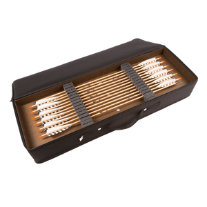 Lakewood Traditional Archery Take Down Recurve Bow Case. Protects your bow with 3” of convoluted foam on one side Velcro straps hold bow pieces in place. Flip side holds up to 24 arrows held securely in foam inserts Made in the USA Lifetime Warranty.