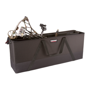 Lakewood Bow Cases offer convenient top-loading, drop-in design. Rectangular shape allows for lots of gear storage. Zippers come together to accommodate a lock D-rings for tie down or additional locking points. Lighter than most double bow cases. Made in the USA. Lifetime Warranty.