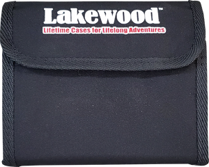 Lakewood Products Lure Storage. Convenient sized and heavy foam securely holds and helps you organize and keep your ice fishing lures, jigs, stinger hooks, treble hooks, and more protected! Folds compactly like a wallet and closes with a Velcro® tab. Clear pocket on spine for labeling. Made in USA.