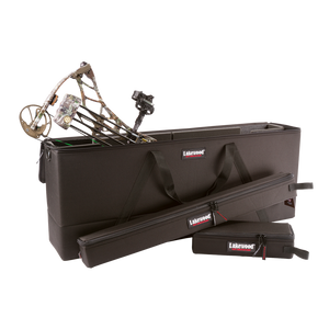 Lakewood Bow Cases offer convenient top-loading, drop-in design. Rectangular shape allows for lots of gear storage. Zippers come together to accommodate a lock D-rings for tie down or additional locking points. Lighter than most double bow cases. Made in the USA. Lifetime Warranty.