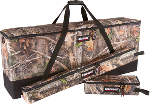 Lakewood Bow Cases offer convenient top-loading, drop-in design. Rectangular shape allows for lots of gear storage. Zippers come together to accommodate a lock D-rings for tie down or additional locking points. Lighter than most double bow cases. Made in the USA. Lifetime Warranty.