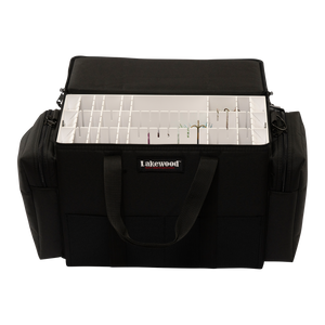 Lakewood Musky Upright Tackle Case for Musky/Pike and those larger baits and bucktails. Also great for those larger swim baits! Floats when loaded! (when fully zipped) Made in the USA. Lifetime Warranty. Perfect fishing tackle storage solution!