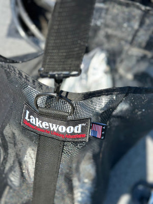 Lakewood Mesh Money Tackle Storage Bags! Holds Lure Wallets, Vaults, utility boxes, and other items from shelf to vehicle to boat compartments. Fill with clothing and/or gear as your options are endless. Mesh allows air circulation for faster drying. Perfect for salt water rinsing of items as well. Made in the USA.