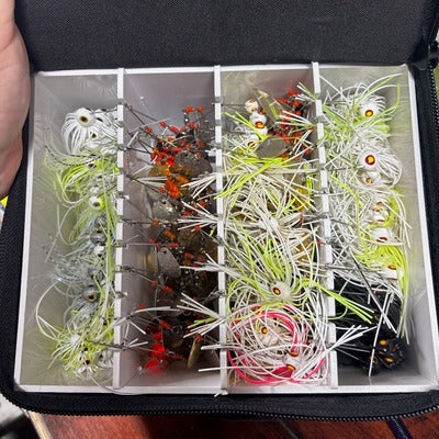 Lakewood Spinnerbait Deposit Box Mini. Perfect smaller storage for your spinnerbaits, buzzbaits, and more. Designed to fit in the compartments of your boat. Hanging storage allows spinnerbaits and buzzbaits to hang down without putting any added tension on the bait frame. Mesh Bottom to allow air flow for drying and to keep baits from rusting. Made in the USA.