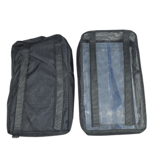 Accessories - shown is a large ballistic pocket and a large mesh pocket