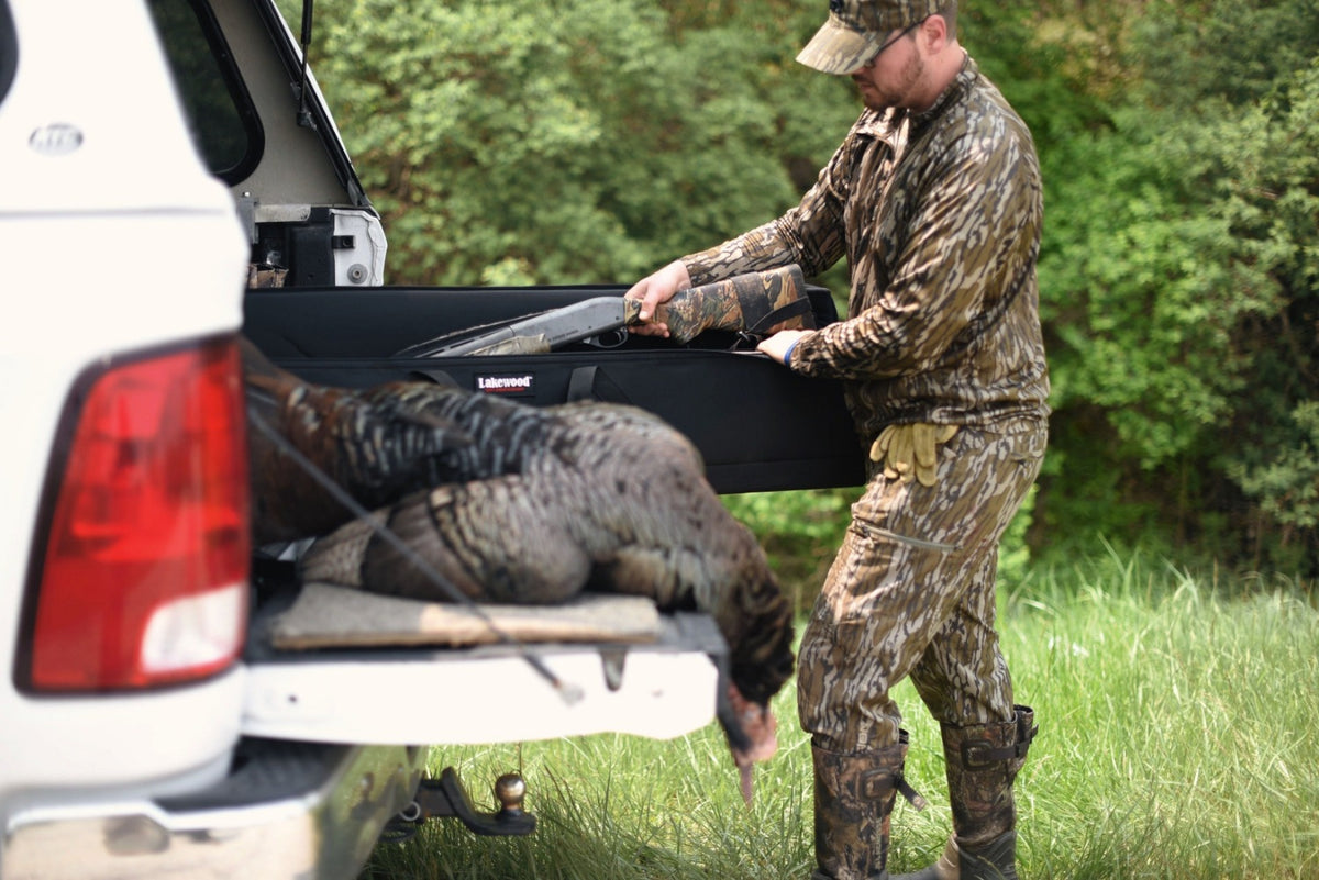 All-in-one complete gun case for your rifle or shotgun! Convenient, top-loading, drop-in design. Extra-thick foam interior keeps gun protected and secure (can be cut to customize fit of gun). TSA Compliant. Molle webbing on front with optional pocket. Made in the USA. Lifetime Warranty.