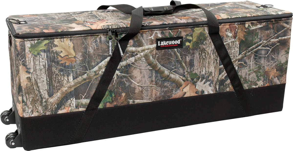 Lakewood Bow Cases offer convenient top-loading, drop-in design. Rectangular shape allows for lots of gear storage. Zippers come together to accommodate a lock D-rings for tie down or additional locking points. Lighter than most double bow cases. Made in the USA. Lifetime Warranty.
