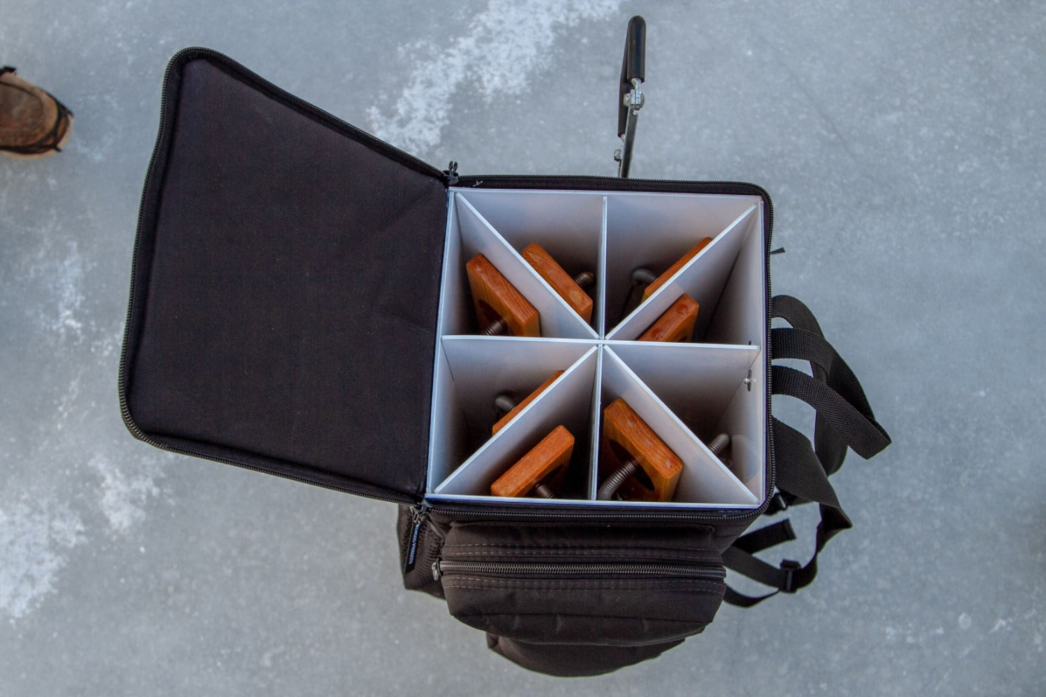 Ice Pak - Ice Fishing Tip Up Storage Ice Pak - Ice Fishing Tip Up Storage