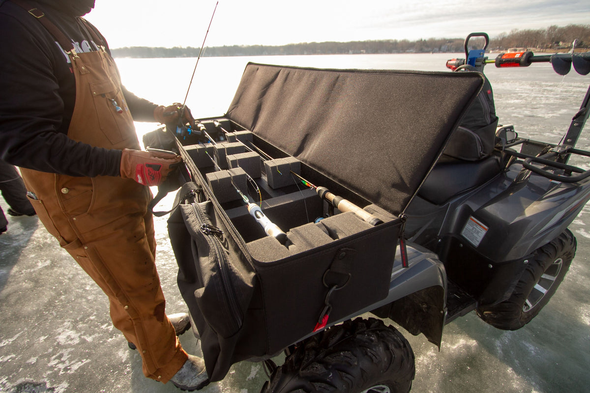 Lakewood brings you the Ultimate Ice Rod Case! Designed to hold all your gear while protecting your rods and reels. Will accommodate rods up to 44" in length. Perfect for the back of your ATV/UTV or snowmobile. Customizable foam and lots of storage. Made in the USA. Lifetime Warranty.