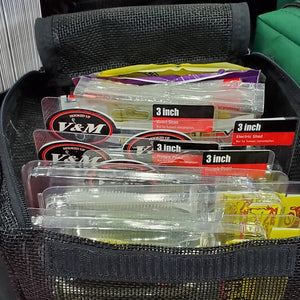 Keep all your baits, no matter the packaging, perfectly organized. Will hold baits that come in clam shell packaging.
