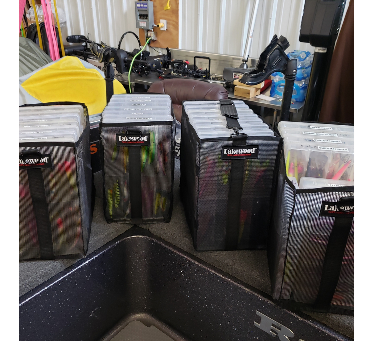 Lakewood Mesh Money Tackle Storage Bags! Holds Lure Wallets, Vaults, utility boxes, and other items from shelf to vehicle to boat compartments. Fill with clothing and/or gear as your options are endless. Mesh allows air circulation for faster drying. Perfect for salt water rinsing of items as well. Made in the USA.