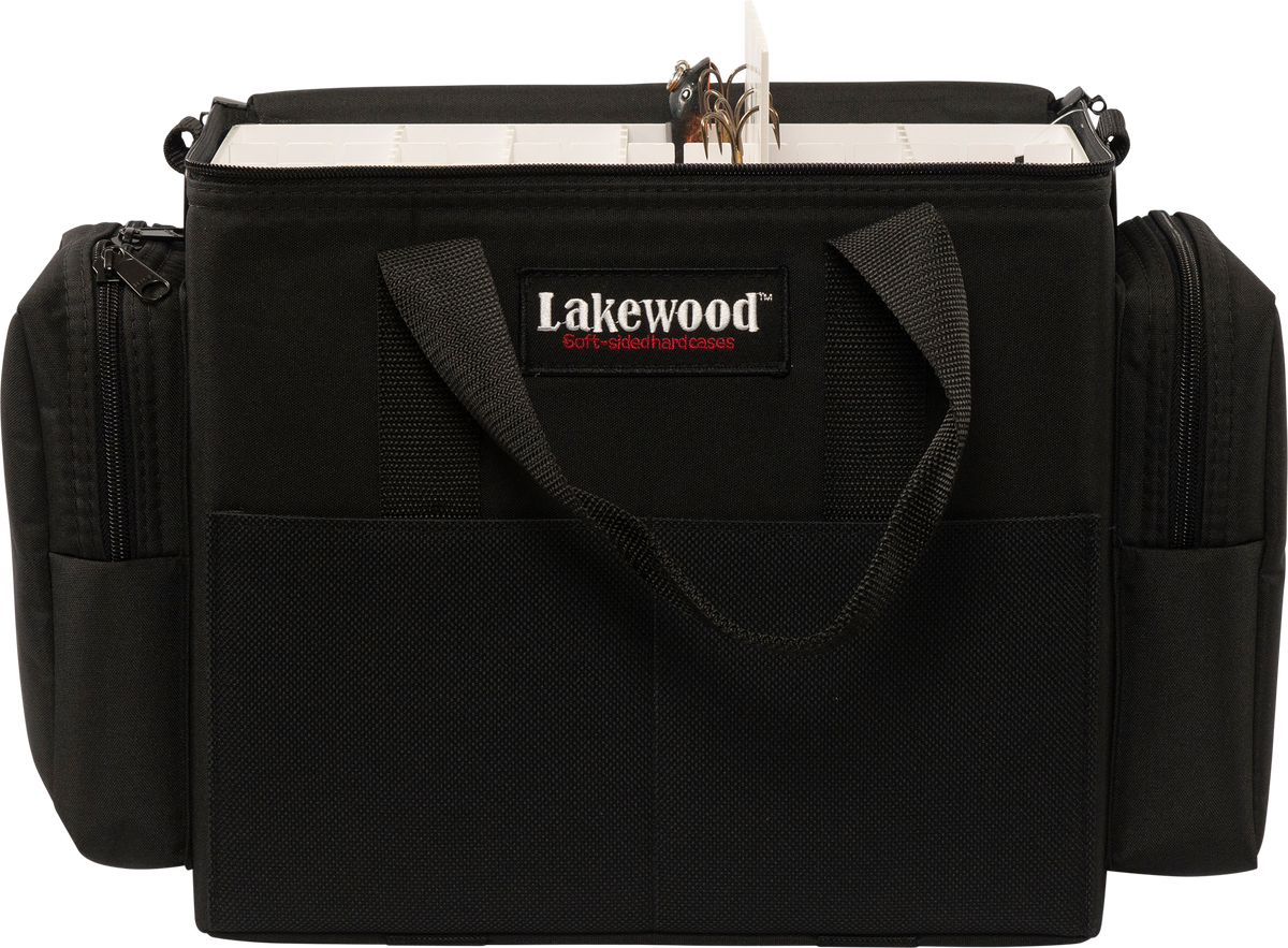 Lakewood Musky Junior Tackle Case for Musky/Pike and those larger baits. Also great for those larger swim baits! Floats when loaded! (when fully zipped) Made in the USA. Lifetime Warranty. Perfect fishing tackle storage solution!