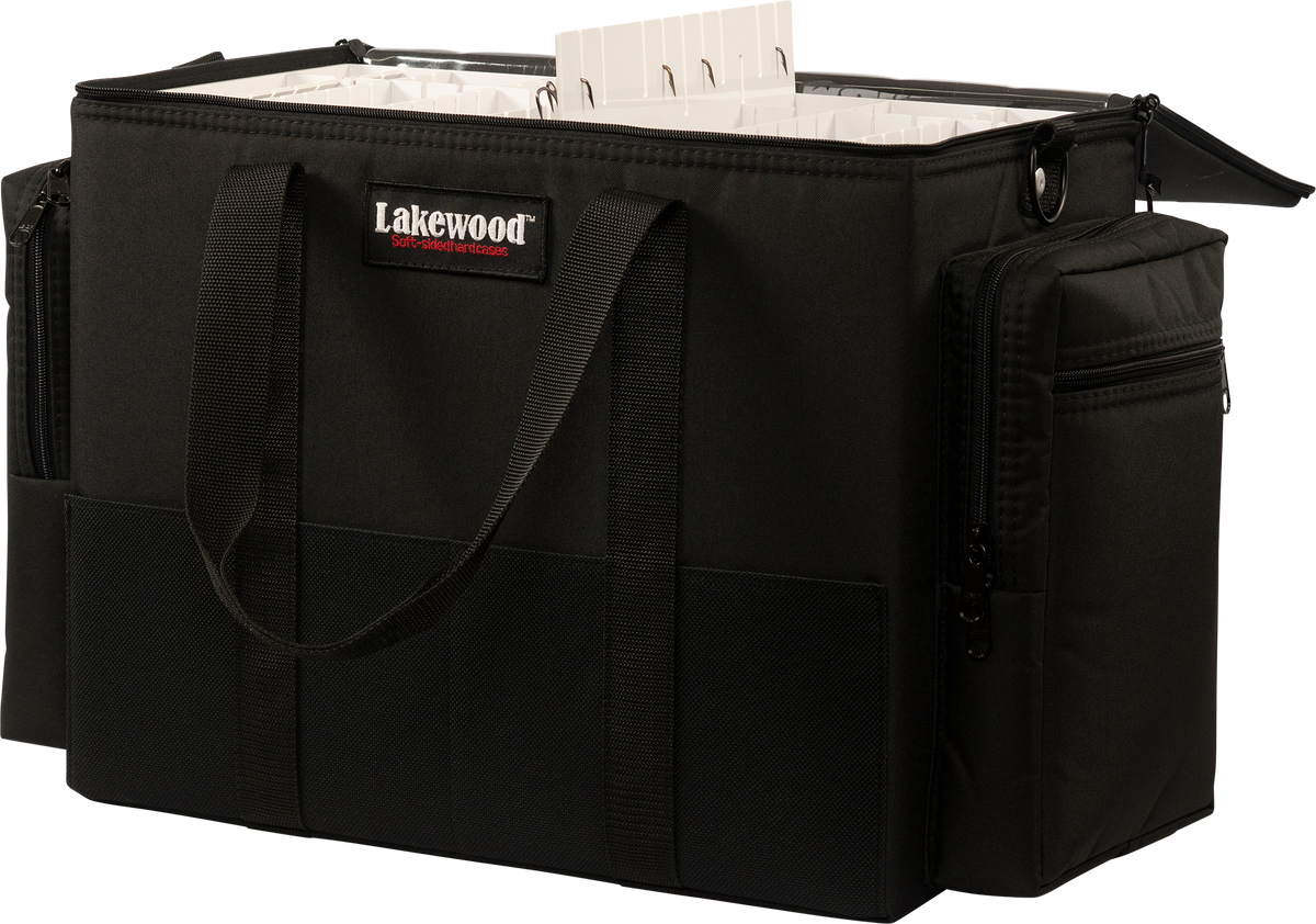 Lakewood Musky Medium Tackle Case for Musky/Pike and those larger baits. Also great for those larger swim baits! Floats when loaded! (when fully zipped) Made in the USA. Lifetime Warranty. Perfect fishing tackle storage solution!