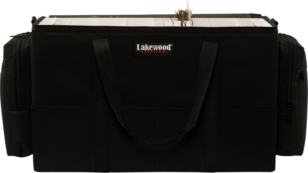 Lakewood Musky Monster Tackle Case for Musky/Pike and those larger baits. Also great for those larger swim baits! Floats when loaded! (when fully zipped) Made in the USA. Lifetime Warranty. Perfect fishing tackle storage solution!