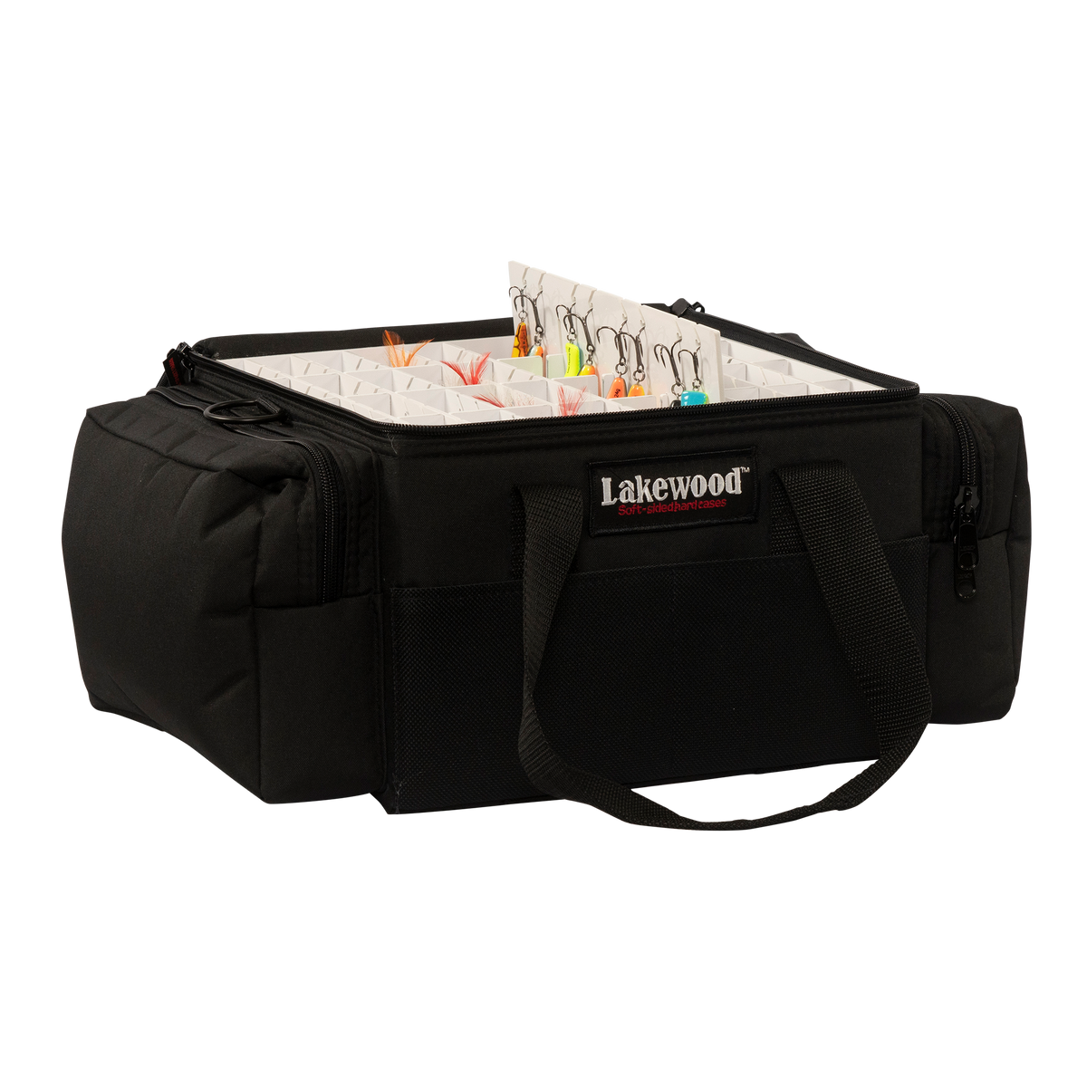 Fishing Tackle Case for Walleye/Bass Lures. Perfect storage for your crank baits! Floats when loaded! (when fully zipped) Made in the USA. Lifetime Warranty. Perfect fishing tackle storage solution!