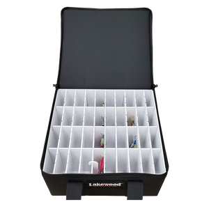 Lakewood Tackle Case for Walleye and Bass. Perfect storage for your rippin' raps, blade baits, shad raps, shiver minnows, jigging raps, spoons, smaller crank baits and more! Floats when loaded! (when fully zipped).Made in the USA. Lifetime Warranty.