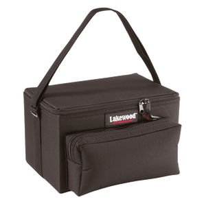 The Clay Shooter Case from Lakewood Products has side compartments that hold four boxes of shells each – 200 total shells Center compartment holds 200 empty shells Storage pocket and large exterior pocket for your glasses, gloves, ear protection, tools, etc. It floats (when zipped up) even when full of shells. Adjustable shoulder strap. Made in the USA. Lifetime Warranty.