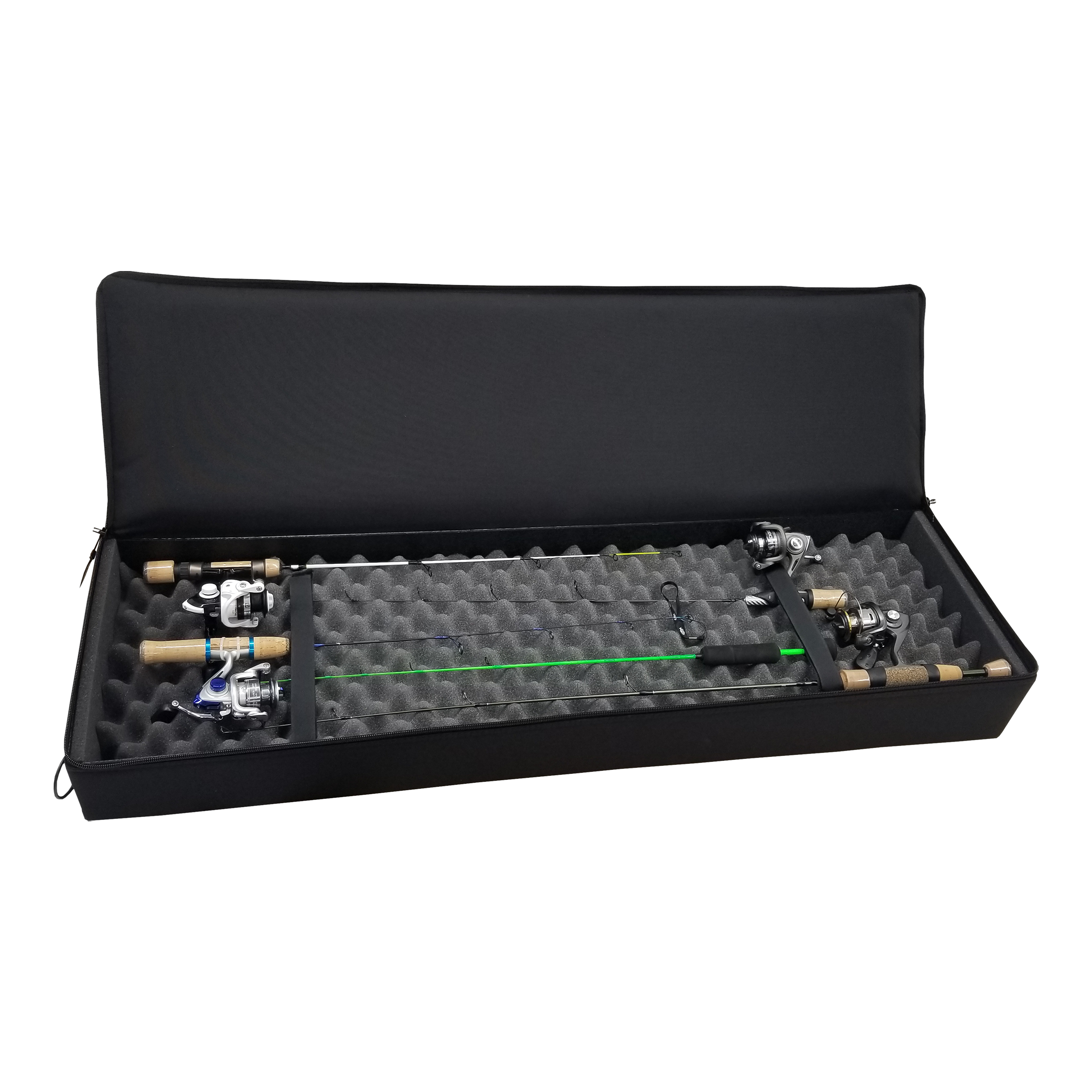 ice fishing hard case rod holder Ice Rod Caddy - 3 Sizes Available!