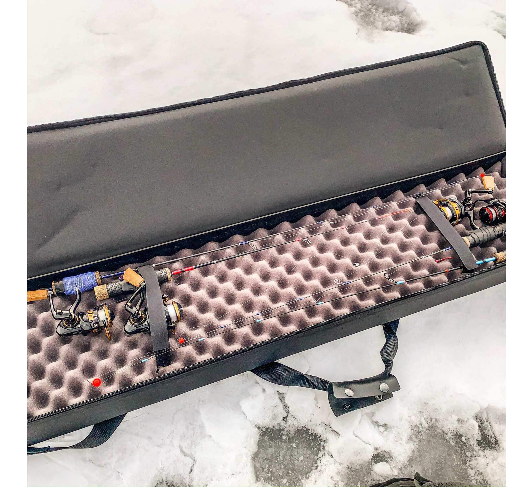 ice fishing rod holder hard case Ice Rod Caddy - 3 Sizes Available!