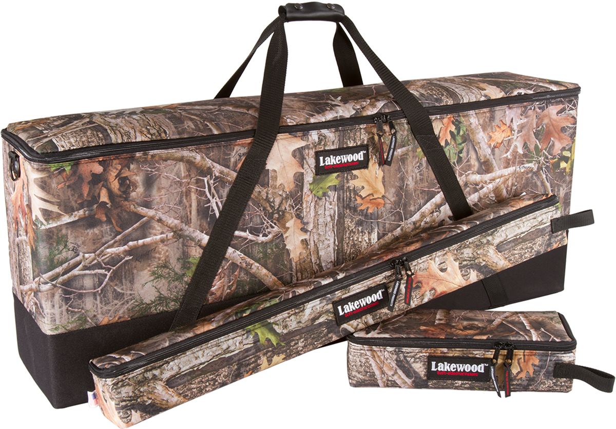Lakewood Bow Cases offer convenient top-loading, drop-in design. Rectangular shape allows for lots of gear storage. Zippers come together to accommodate a lock D-rings for tie down or additional locking points. Lighter than most double bow cases. Made in the USA. Lifetime Warranty.