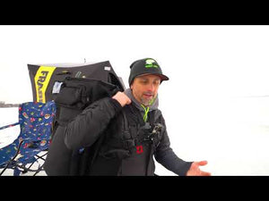 The Ice Pak from Lakewood Products accepts the largest tip-ups and is perfect for Ice Fishing. Gear pockets for tools also act as a third hand for restringing. Holds up to 5 rods on side of case. Can be used as a backpack. Made in the USA. Lifetime Warranty.